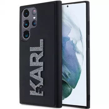 Karl Lagerfeld KLHCS24L3DMBKCK Samsung Galaxy S24 Ultra trdi ovitek črn 3D guma Glitter Logo