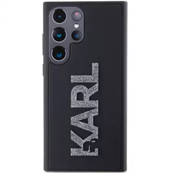 Karl Lagerfeld KLHCS24L3DMBKCK Samsung Galaxy S24 Ultra trdi ovitek črn 3D guma Glitter Logo