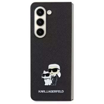 Karl Lagerfeld KLHCSA35SAKCNPK A35 A356 trdi ovitek črn Saffiano Karl & Choupette pin za Samsung Galaxy A35 5G