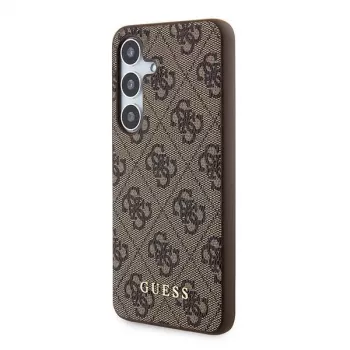 Guess GUOHCSA35G4GFBR A35 trdi ovitek 4G kovinski zlat logotip za Samsung Galaxy A35 - rjav