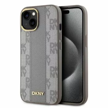 DKNY DKHMP14SPCPVSLE iPhone 14 6,1 inch bež trdo ohišje iz usnja karo Mono Pattern MagSafe