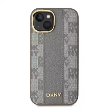 DKNY DKHMP14SPCPVSLE iPhone 14 6,1 inch bež trdo ohišje iz usnja karo Mono Pattern MagSafe