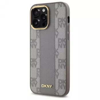DKNY DKHMP14XPCPVSLE iPhone 14 Pro Max 6,7 inch trdo ohišje iz usnja karo Mono Pattern MagSafe bež