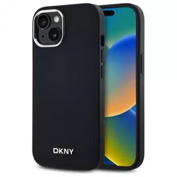 DKNY DKHMP14SPSCMCLK trdo ohišje za Apple iPhone 14, 6,1 inch, črno, preprost logotip, MagSafe