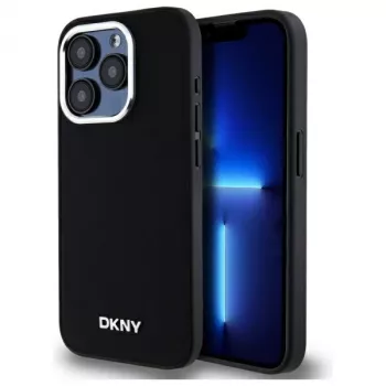 DKNY DKHMP15LPSCMCLK trdi ovitek za Apple iPhone 15 Pro 6,1 palca črn Plain Logo MagSafe