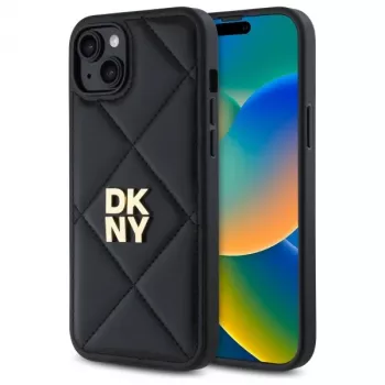 DKNY DKHCP15MPQDSLK prešito ohišje s Stack logotipom za iPhone 15 Plus 6,7 palca črno