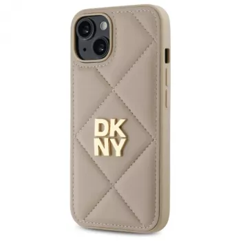 DKNY DKHCP14SPQDSLE prešit ovitek s Stack logotipom za Apple iPhone 14, 6,1 palca, bež