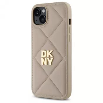 DKNY DKHCP15MPQDSLE prešit zadnji ovitek s Stack logotipom za iPhone 15 Plus - bež
