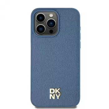 DKNY DKHMP15SPSHRPSB iPhone 15 / 14 / 13, 6,1, moder trd ovitek, videz usnja, kovinski logotip, MagSafe