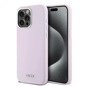 DKNY DKHMP15XSMCHLP trdo ohišje iz tekočega silikona z MagSafe za Apple iPhone 15 Pro Max 6,7 palca roza