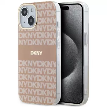 DKNY DKHMP15SHRHSEP trdo ohišje IML Mono & Stripe MagSafe za iPhone 15/14/13 6,1 palca roza