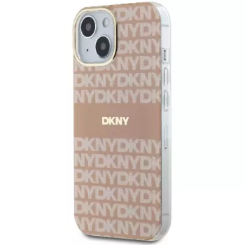 DKNY DKHMP15SHRHSEP trdo ohišje IML Mono & Stripe MagSafe za iPhone 15/14/13 6,1 palca roza