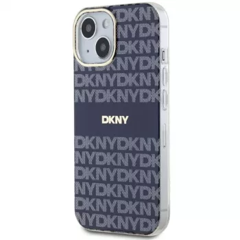 DKNY DKHMP15SHRHSEB trdo ohišje za iPhone 15/14/13 6,1 palca modra Mono & Stripe IML MagSafe