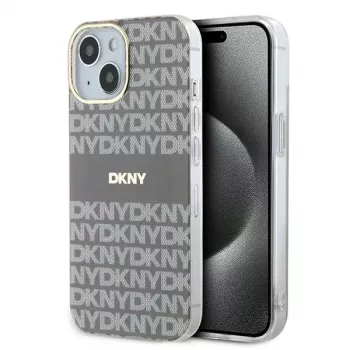 DKNY DKHMP15SHRHSEE trdo ohišje za Apple iPhone 15 / 14 / 13 6,1 palca bež IML Mono & Stripe MagSafe