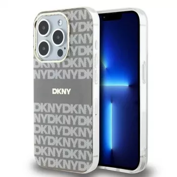 DKNY DKHMP15LHRHSEE trdo ohišje za Apple iPhone 15 Pro 6,1 palca bež IML Mono & Stripe MagSafe