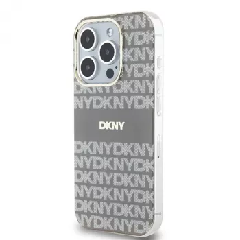 DKNY DKHMP15LHRHSEE trdo ohišje za Apple iPhone 15 Pro 6,1 palca bež IML Mono & Stripe MagSafe
