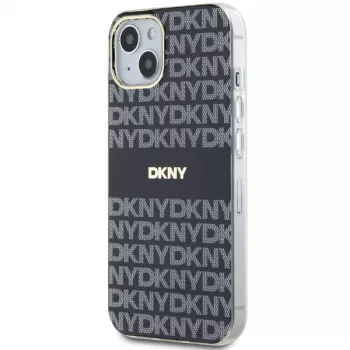 DKNY DKHMP15MHRHSEK trdo ohišje za iPhone 15 Plus / 14 Plus 6,7 palca črna IML Mono & Stripe MagSafe
