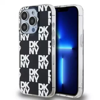 DKNY DKHCP15LHDLCEK trdo ohišje za Apple iPhone 15 Pro 6.1, črna, IML karirasti mono vzorec