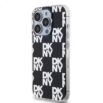 DKNY DKHCP15LHDLCEK trdo ohišje za Apple iPhone 15 Pro 6.1, črna, IML karirasti mono vzorec