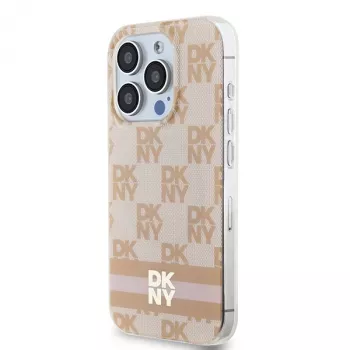 DKNY DKHMP13XHCPTSP trdo ohišje za Apple iPhone 13 Pro Max 6,7 palca roza karirasti mono vzorec in potiskani trakovi MagSafe