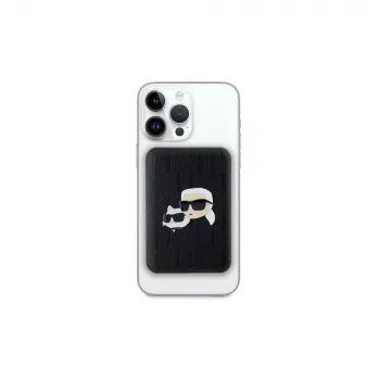 Karl Lagerfeld brezžična prenosna baterija 5000mAh 15W MagSafe črna Karl & Choupette Head Pin KF002166