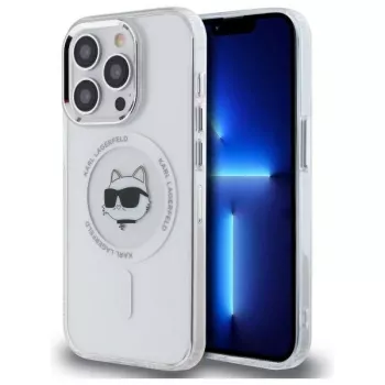Karl Lagerfeld KLHMP14LHLSCHH iPhone 14 Pro 6.1 trdi ovitek IML kovina Choupette Head MagSafe bel