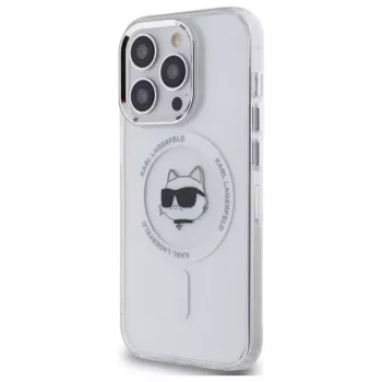 Karl Lagerfeld KLHMP14LHLSCHH iPhone 14 Pro 6.1 trdi ovitek IML kovina Choupette Head MagSafe bel