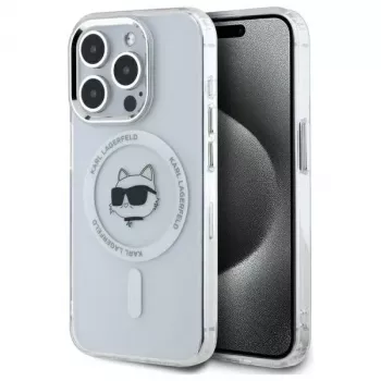 Karl Lagerfeld KLHMP15LHLSCHH iPhone 15 Pro 6.1 trdi ovitek IML kovina Choupette Head MagSafe bel