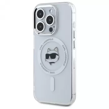 Karl Lagerfeld KLHMP15LHLSCHH iPhone 15 Pro 6.1 trdi ovitek IML kovina Choupette Head MagSafe bel