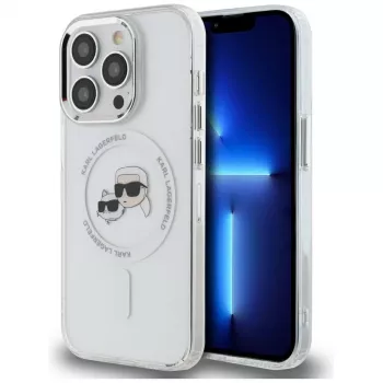 Karl Lagerfeld KLHMP14LHLSKCH iPhone 14 Pro 6.1 trdi ovitek IML kovina Karl & Choupette Head MagSafe bel