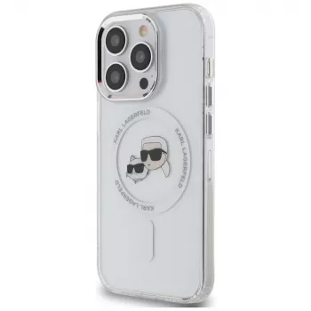 Karl Lagerfeld KLHMP14LHLSKCH iPhone 14 Pro 6.1 trdi ovitek IML kovina Karl & Choupette Head MagSafe bel