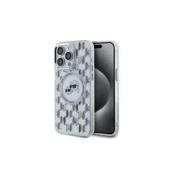 Karl Lagerfeld KLHMP15LHMCKMHT iPhone 15 Pro 6.1 prozoren IML Monogram Karl & Choupette Head MagSafe ovitek