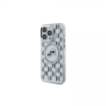 Karl Lagerfeld KLHMP15LHMCKMHT iPhone 15 Pro 6.1 prozoren IML Monogram Karl & Choupette Head MagSafe ovitek