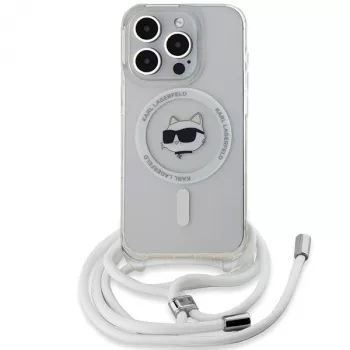 Karl Lagerfeld KLHMP13XHCCHNT iPhone 13 Pro Max 6.7 trdi ovitek prozoren IML Choupette Head & Cord Magsafe