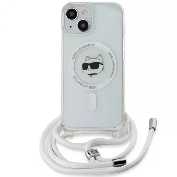 Karl Lagerfeld KLHMP14SHCCHNT iPhone 14 / 13 / 15 6.1 trdi ovitek prozoren IML Choupette Head & Cord Magsafe
