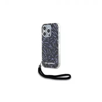Karl Lagerfeld Zebra With Cord ovitek za hrbtno stran za Apple iPhone 15 Pro Max 6,7 vijoličen