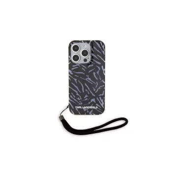 Karl Lagerfeld Zebra With Cord ovitek za hrbtno stran za Apple iPhone 15 Pro Max 6,7 vijoličen