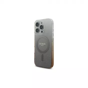 Guess IML Glitter Gradient MagSafe ovitek za Apple iPhone 16 Pro (rjav)