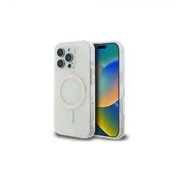Guess GUHMP16LH4DTEH bel trdi ovitek za iPhone 16 Pro 6,3 inch IML 4G Background MagSafe