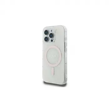 Guess GUHMP16LH4DTEH bel trdi ovitek za iPhone 16 Pro 6,3 inch IML 4G Background MagSafe