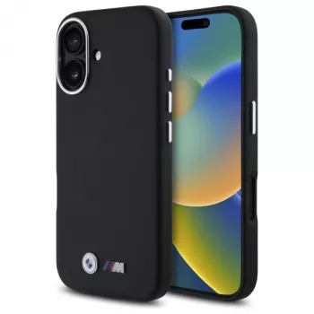 BMW BMHCP16S23PMWK trdi ovitek za iPhone 16 6,1 inch črn M Smooth Full Wrapped Metal