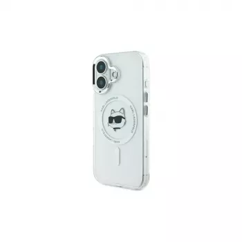 Karl Lagerfeld KLHMP16SHLSCHH trdi ovitek za iPhone 16 6,1 inch bel IML Metal Choupette Head MagSafe