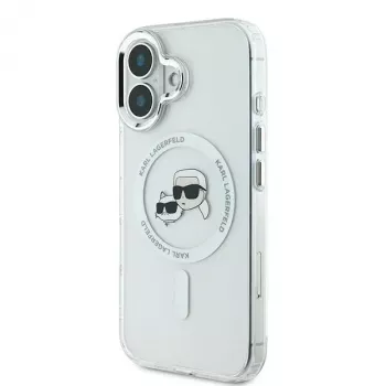 Karl Lagerfeld KLHMP16SHLSKCH trdi ovitek za iPhone 16 6,1 inch IML Metal Karl & Choupette Head MagSafe bel