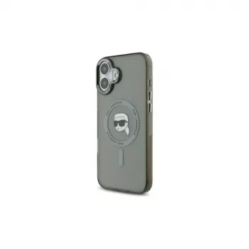 Karl Lagerfeld KLHMP16MHLSKIK iPhone 16 Plus 6,7 inch trdi ovitek IML Metal Karl Head MagSafe, črn