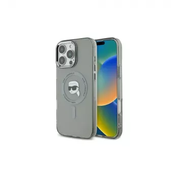 Karl Lagerfeld KLHMP16XHLSKIK iPhone 16 Pro Max 6.9 črn trdi ovitek IML Metal Karl Head MagSafe
