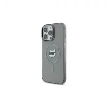 Karl Lagerfeld KLHMP16LHLSCHK iPhone 16 Pro 6,3 črno trdo ohišje IML Metal Choupette Head MagSafe