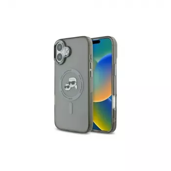 Karl Lagerfeld KLHMP16SHLSKCK trdo ohišje za Apple iPhone 16 6,1 inch črno IML Metal Karl & Choupette Head MagSafe