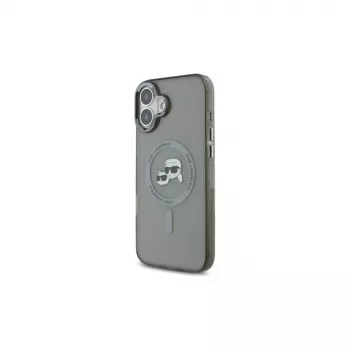 Karl Lagerfeld KLHMP16SHLSKCK trdo ohišje za Apple iPhone 16 6,1 inch črno IML Metal Karl & Choupette Head MagSafe