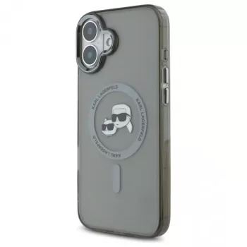 Karl Lagerfeld KLHMP16MHLSKCK trdo ohišje IML Metal Karl & Choupette Head MagSafe za Apple iPhone 16 Plus 6,7 inch, črno