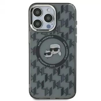 Karl Lagerfeld KLHMP16LHMCKMHK iPhone 16 Pro 6,3 inch črna IML Monogram Karl & Choupette Head MagSafe ovitek
